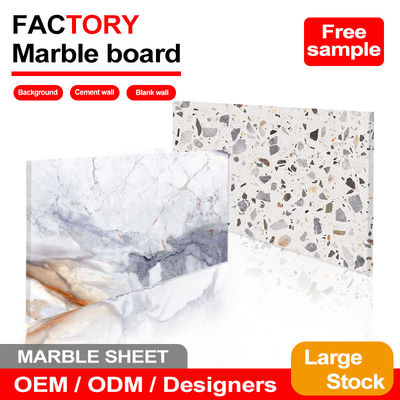 Environment Friendly Bamboo Charcoal Wood Veneer Interior PET Marble Wall Panel