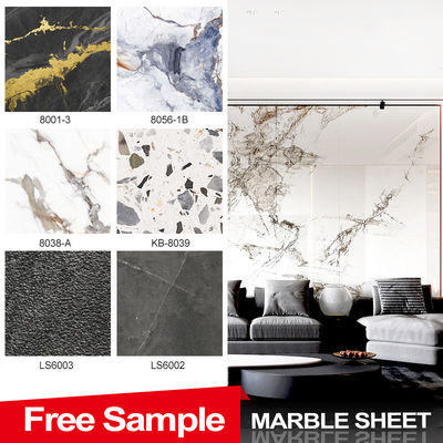 Environment Friendly Bamboo Charcoal Wood Veneer Interior PET Marble Wall Panel