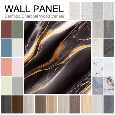 Modern Interior Wall Decoration Bamboo Charcoal Composite Wood Veneer Moisture-Proof Waterproof Fireproof Easy Installation