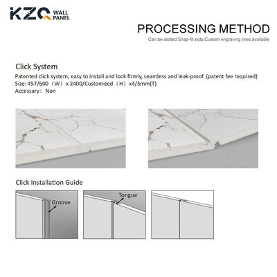 Popular SPC Shower Wall Panel Waterproof Decorative Material For Hotel Use Environmentally Friendly