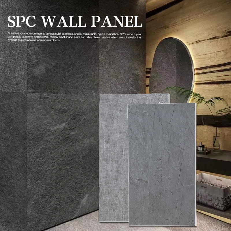 SPC Wall Panel Marble New Product Ideas 600*2400mm Waterproof and flame retardant PVC Stone Plastic Seamless Board eco-friendly Shower Bathroom Decoration