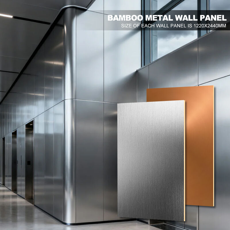 Textured Metal Wall Panels With Bamboo Wood Fiber Veneer For Commercial Interiors