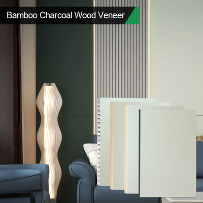 Nuovo design pannelli a parete in metallo con impiallacciatura in legno di carbone di bambù da 8 mm, ignifughi, materiali per la decorazione di interni per sale espositive