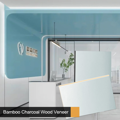Nuovo design impiallacciatura in legno di bambù al carbone di legna Pannelli murali in metallo impermeabili e resistenti all'umidità per spazi commerciali