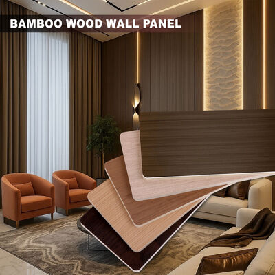 Pannello murale moderno in bambù e legno impermeabile con venature del legno impiallacciato in bambù e fibra di bambù
