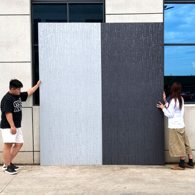 Pannello murale in impiallacciatura di bambù e carbone con texture metallica per la decorazione della parete della camera da letto